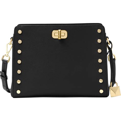 michael kors sylvie stud|Michael Michael Kors Sylvie Stud Medium Leather Messenger In .